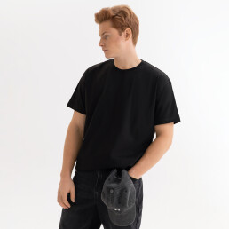 Футболка унисекс Крис (Kris), 150 гр., черная, размер S