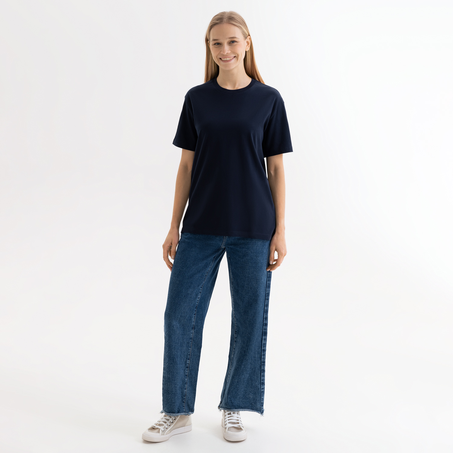 Футболка унисекс Крис (Kris), 150 гр., темно-синяя, размер XS