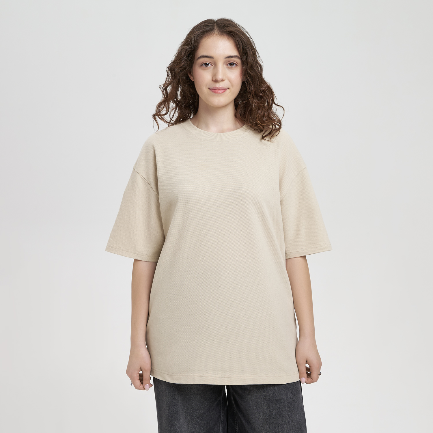 Футболка унисекс премиум Аура (Aura), 100% хлопок 200гр. бежевый, размер 3XL/4XL