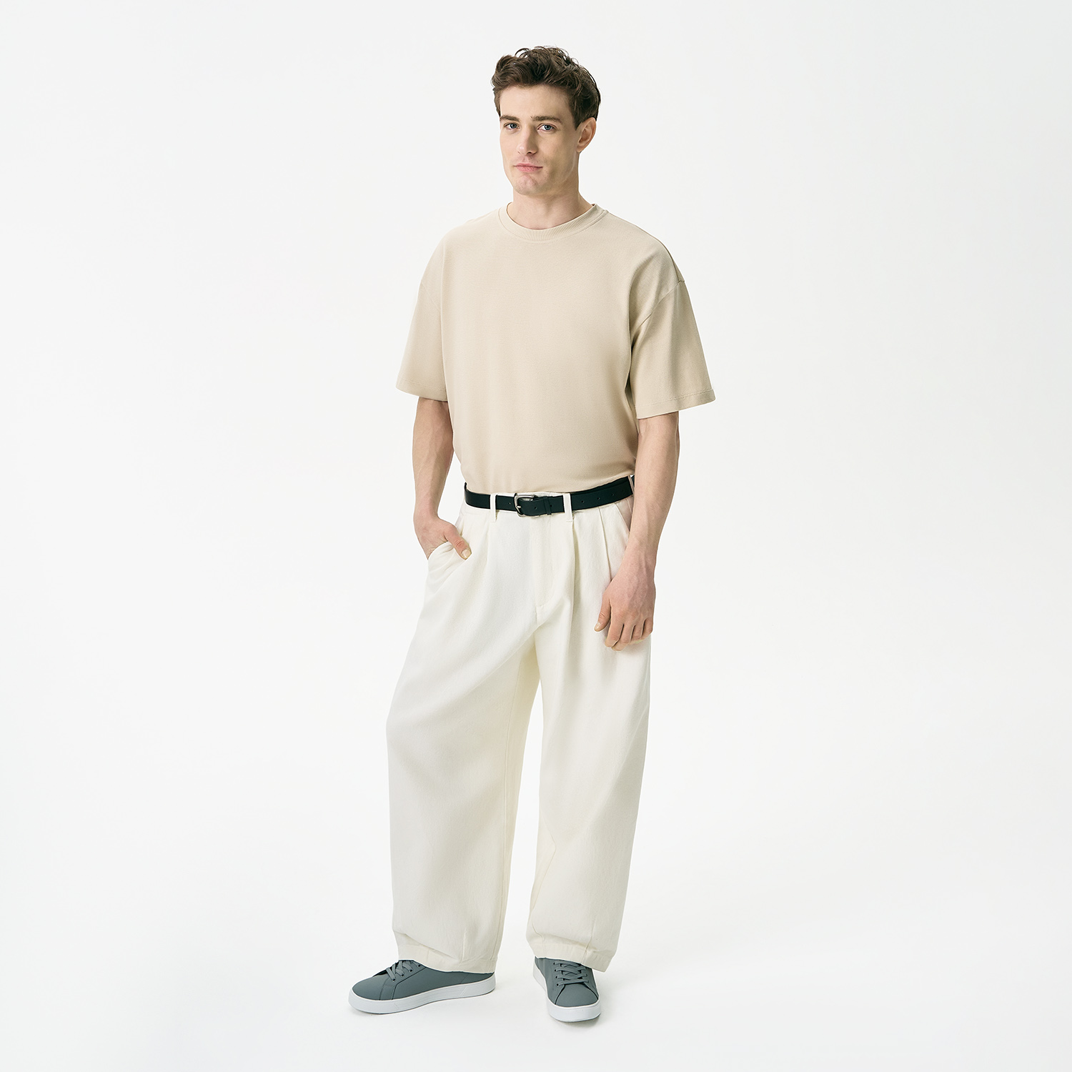 Футболка унисекс премиум Аура (Aura), 100% хлопок 200гр. бежевый, размер M/L