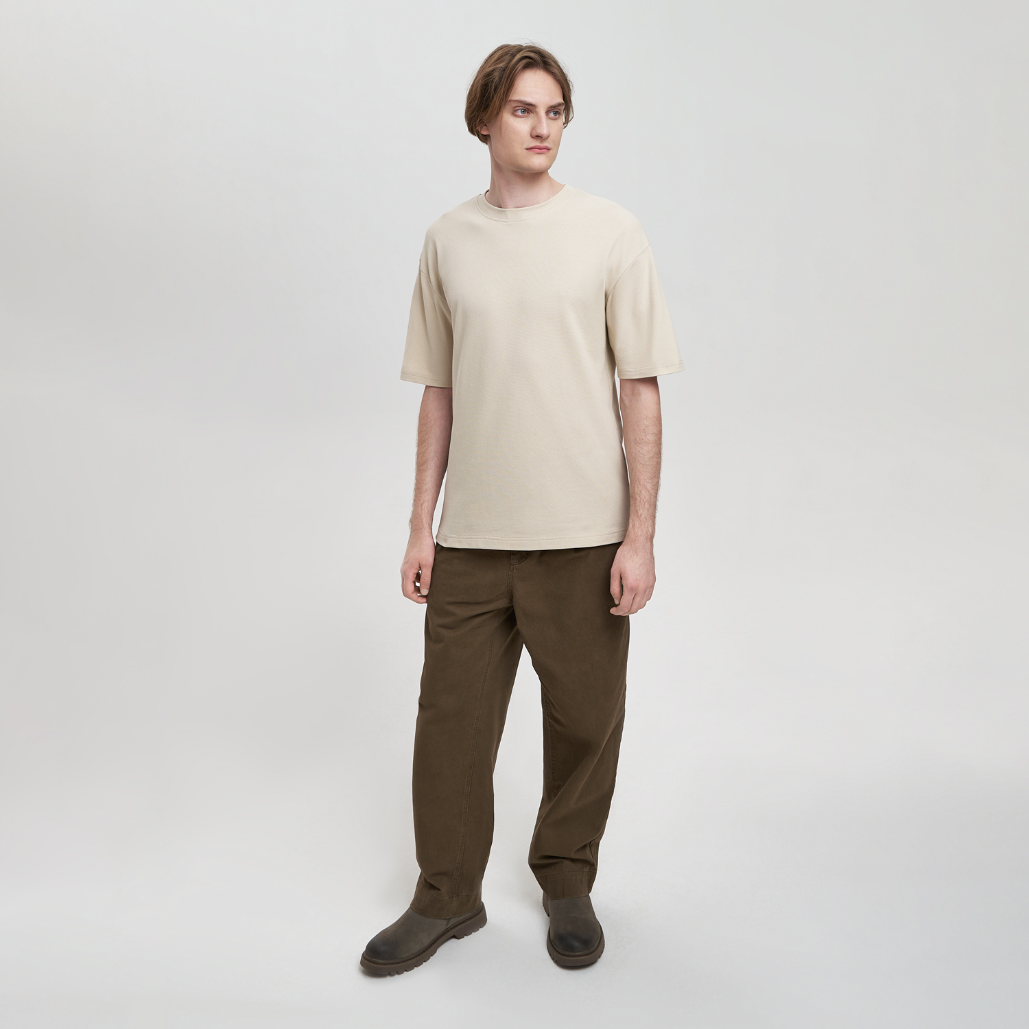 Футболка унисекс премиум Аура (Aura), 100% хлопок 200гр. бежевый, размер M/L