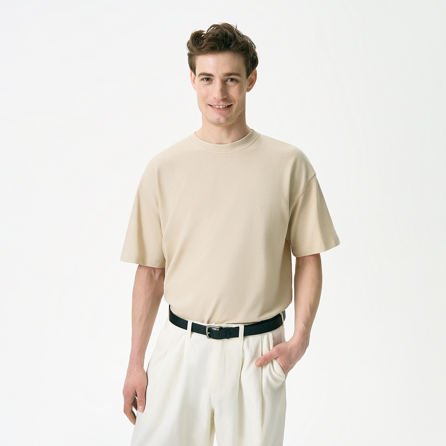 Футболка унисекс премиум Аура (Aura), 100% хлопок 200гр. бежевый, размер XL/2XL