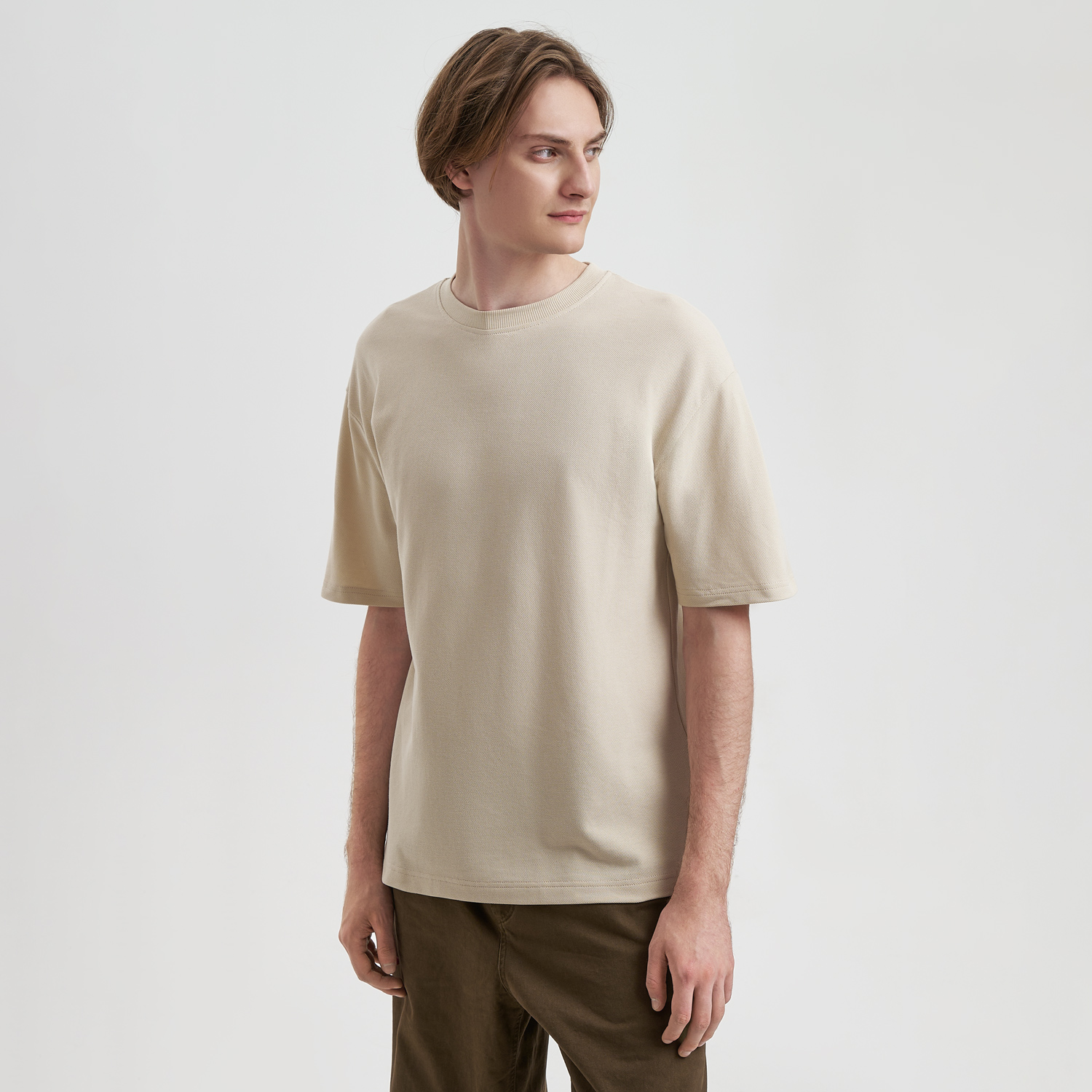 Футболка унисекс премиум Аура (Aura), 100% хлопок 200гр. бежевый, размер XS/S