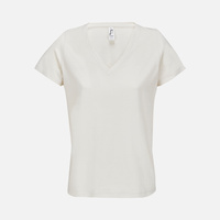 Футболка женская Regent Women с V-образным вырезом, молочно-белая, размер L