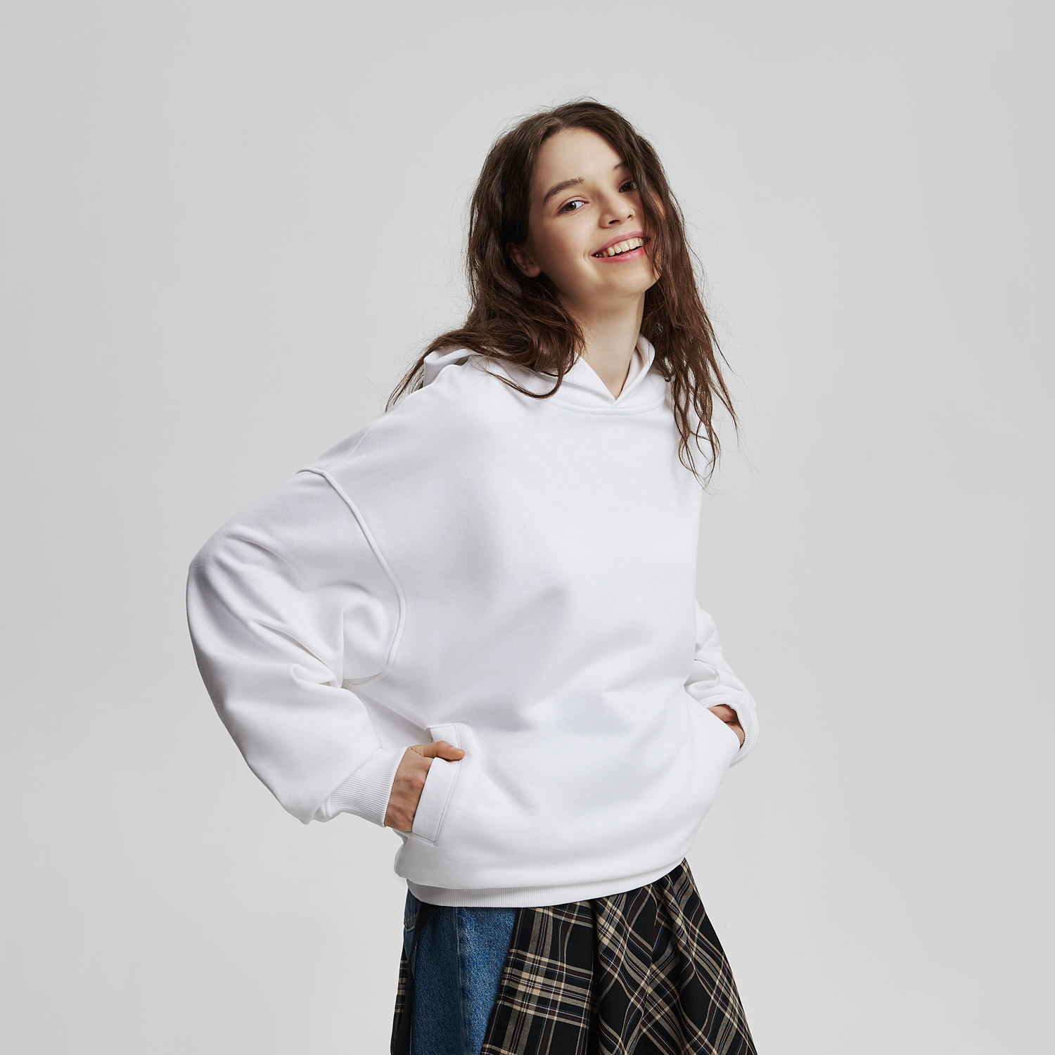 Худи оверсайз унисекс Фьюжн (Fusion), белый