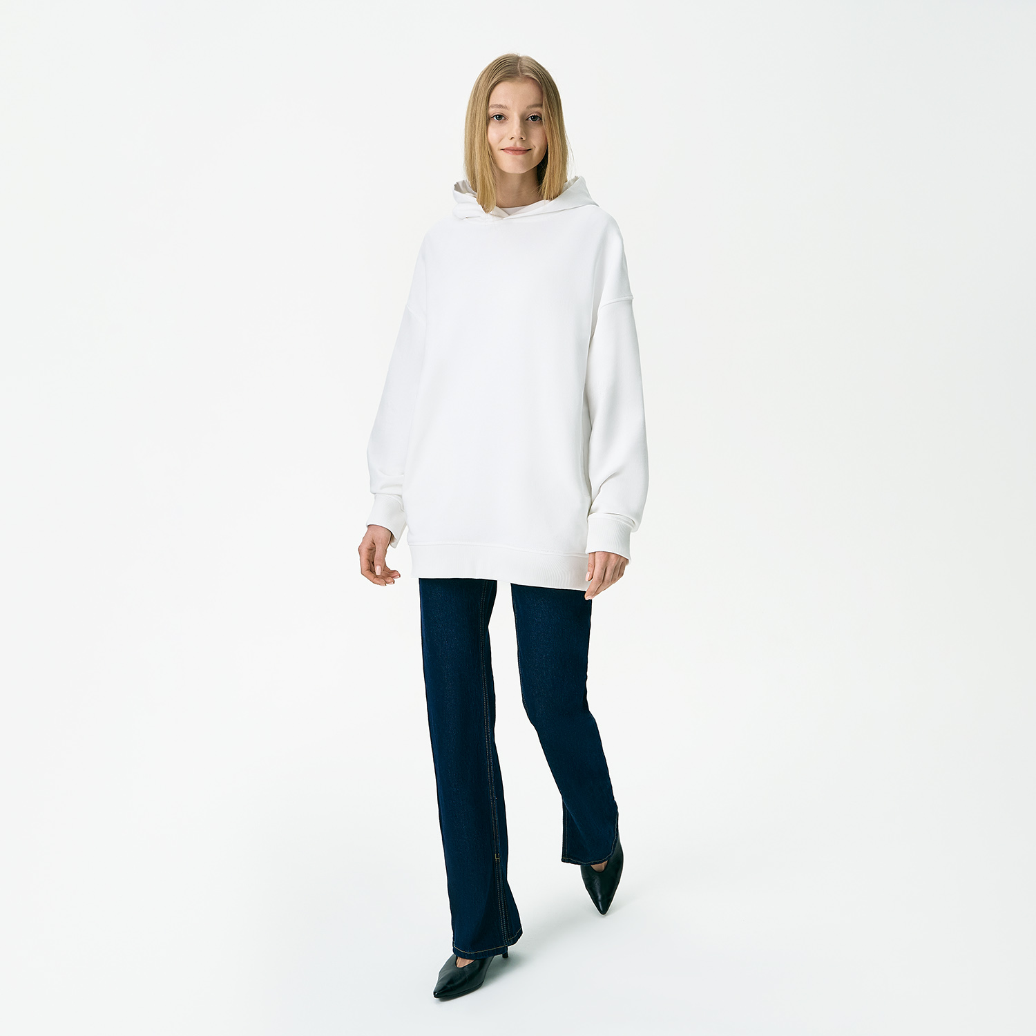 Худи оверсайз унисекс Фьюжн (Fusion), белый