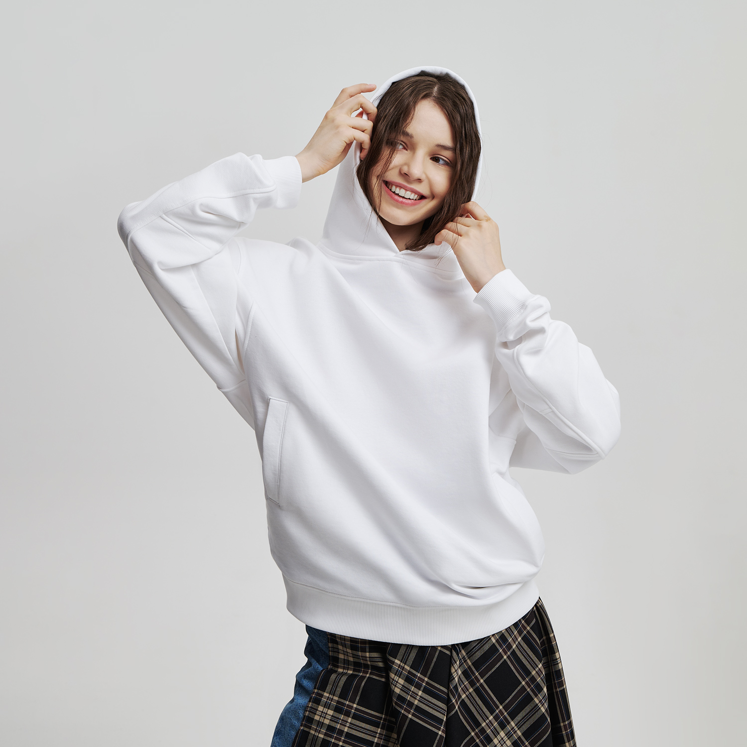 Худи оверсайз унисекс Фьюжн (Fusion), белый, размер M/L