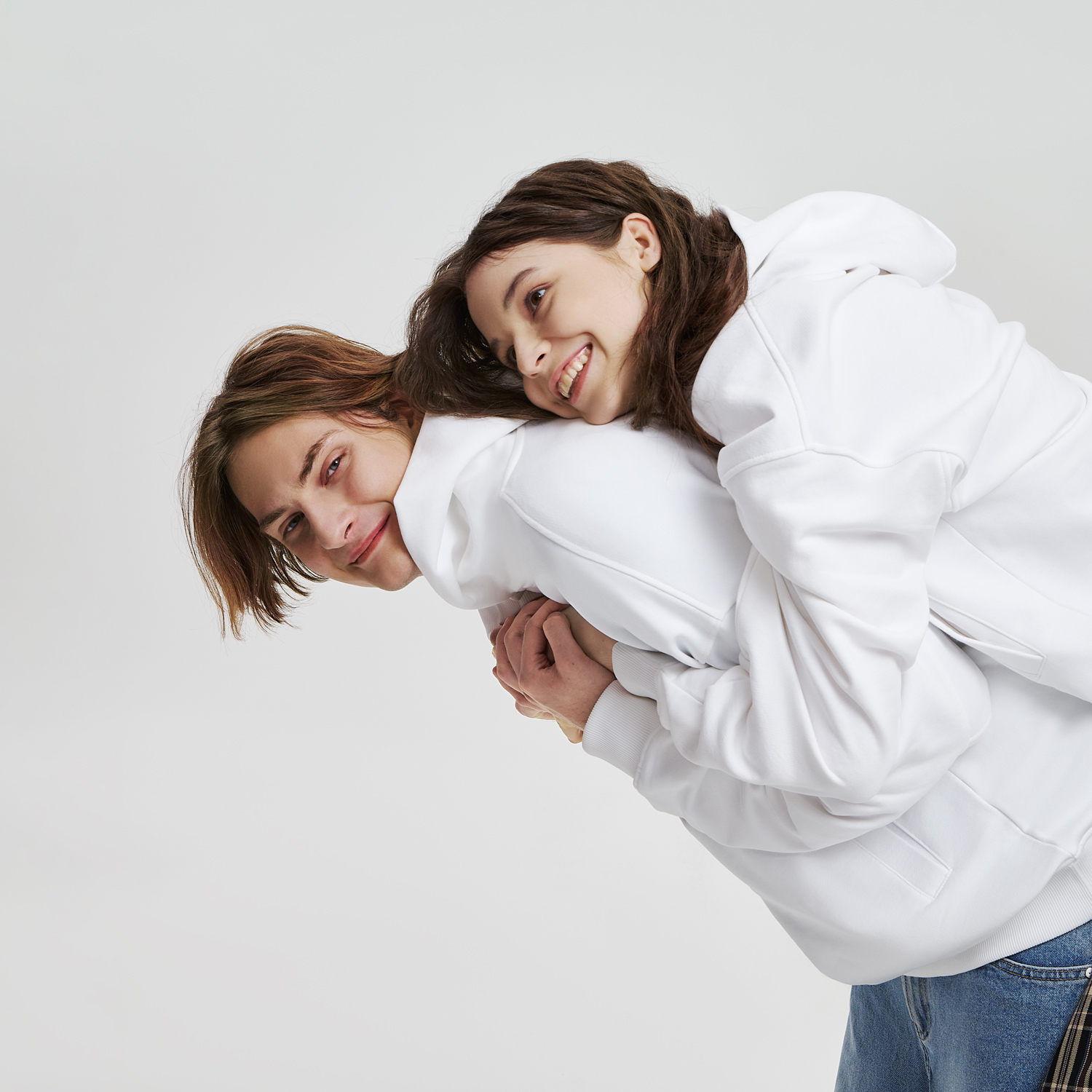 Худи оверсайз унисекс Фьюжн (Fusion), белый, размер M/L