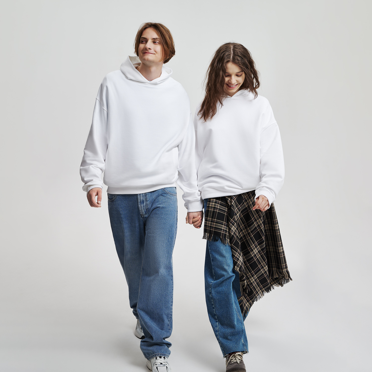 Худи оверсайз унисекс Фьюжн (Fusion), белый, размер XL/2XL