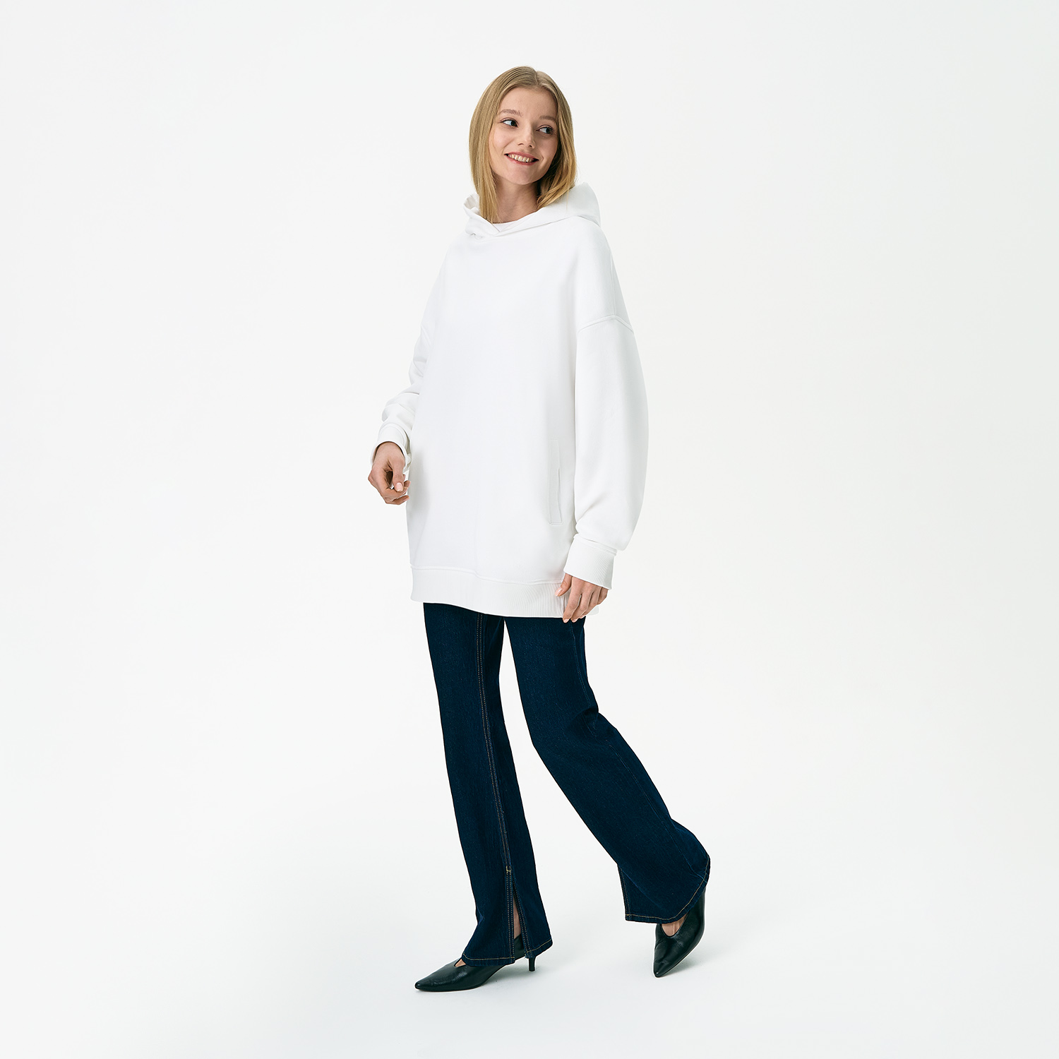 Худи оверсайз унисекс Фьюжн (Fusion), белый, размер XL/2XL