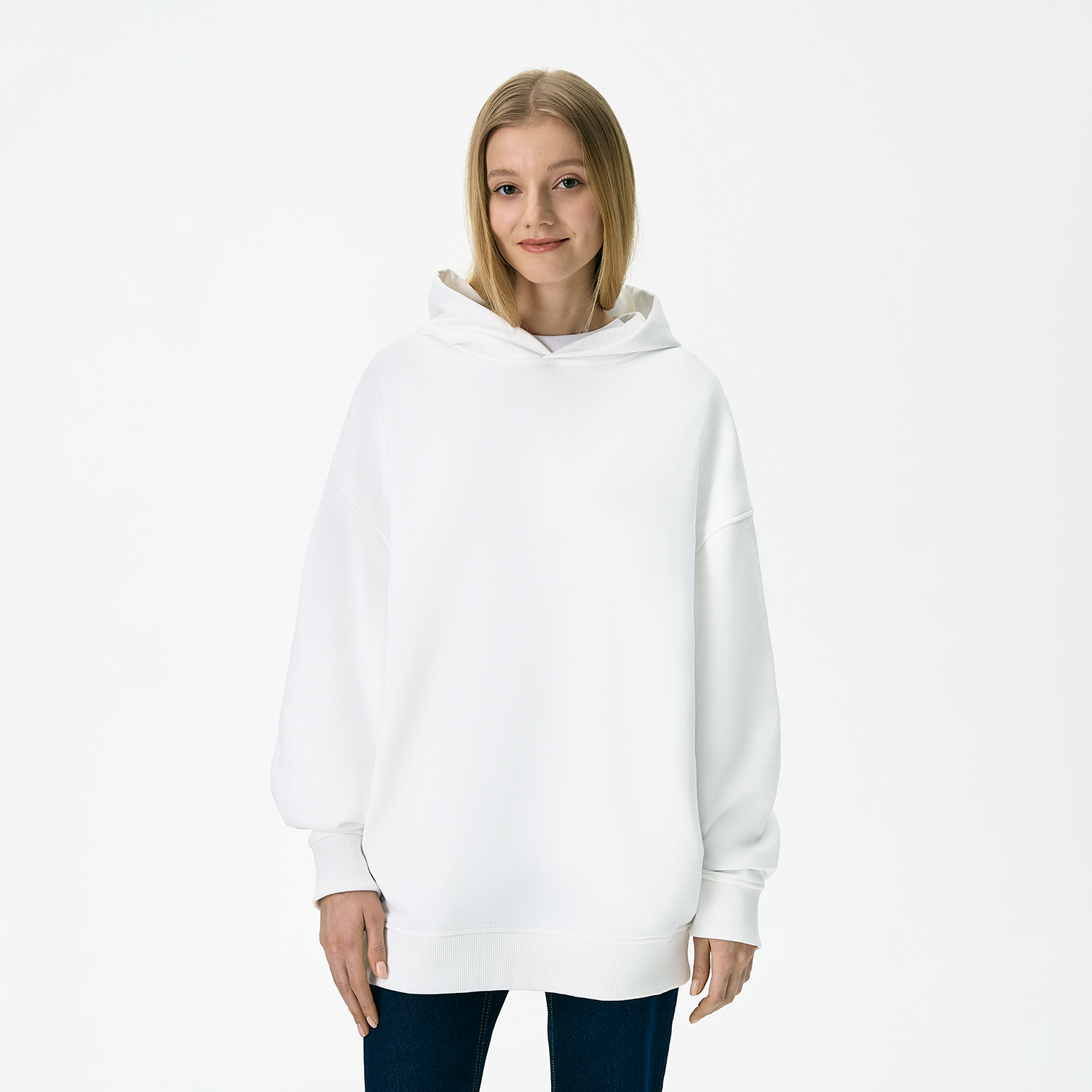 Худи оверсайз унисекс Фьюжн (Fusion), белый, размер XL/2XL