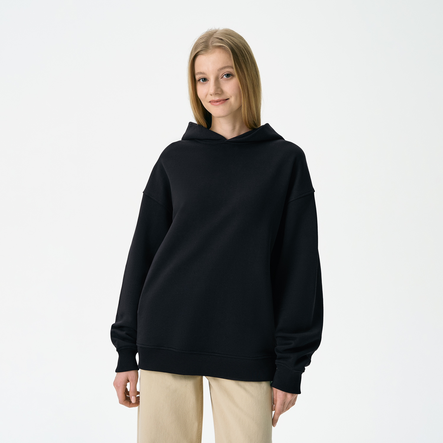 Худи оверсайз унисекс Фьюжн (Fusion), черный