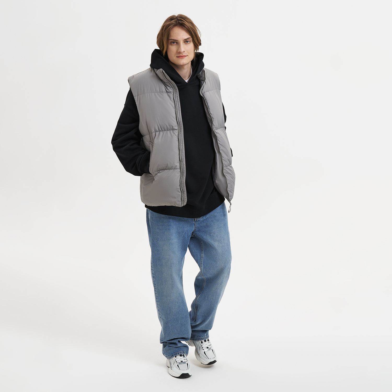 Худи оверсайз унисекс Фьюжн (Fusion), черный, размер M/L