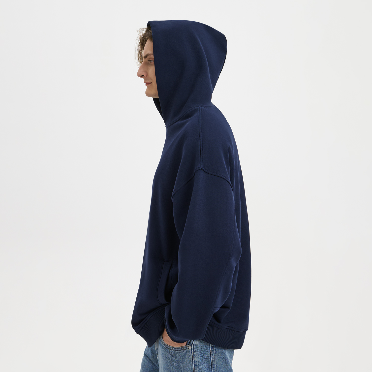Худи оверсайз унисекс Фьюжн (Fusion), темно-синий