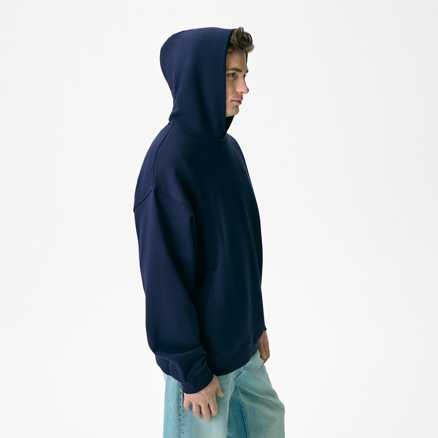 Худи оверсайз унисекс Фьюжн (Fusion), темно-синий
