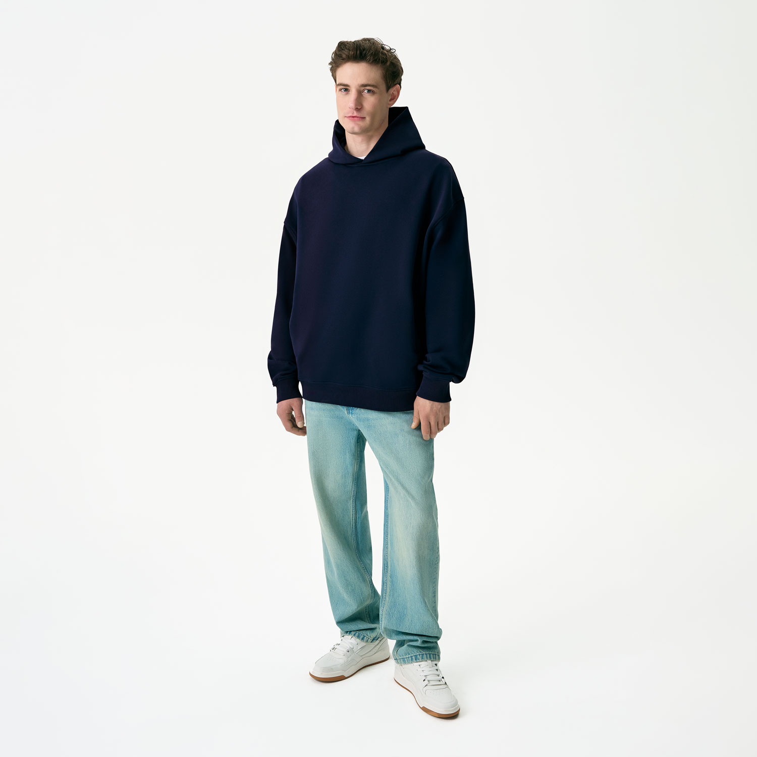 Худи оверсайз унисекс Фьюжн (Fusion), темно-синий, размер 3XL/4XL