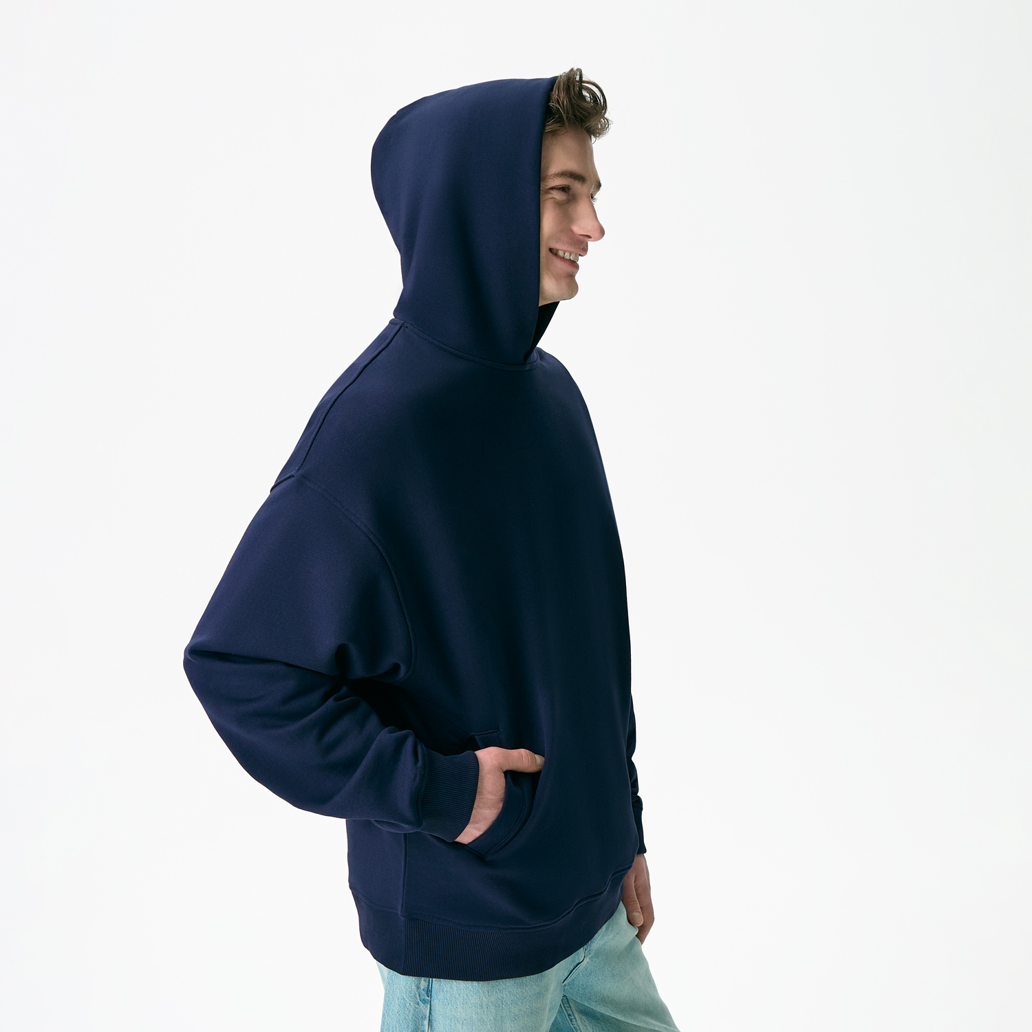 Худи оверсайз унисекс Фьюжн (Fusion), темно-синий, размер 3XL/4XL