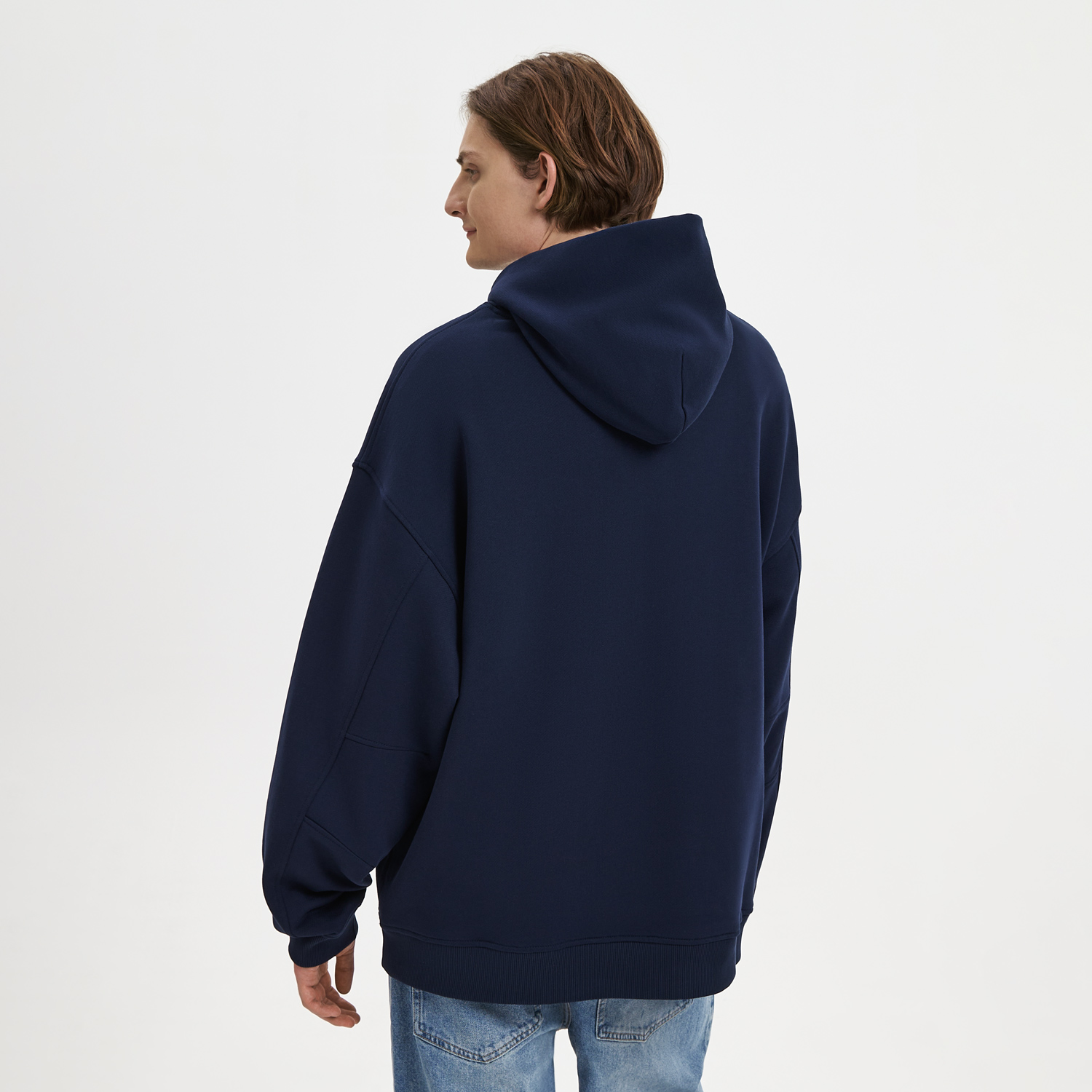 Худи оверсайз унисекс Фьюжн (Fusion), темно-синий, размер M/L