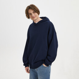 Худи оверсайз унисекс Фьюжн (Fusion), темно-синий, размер XS/S