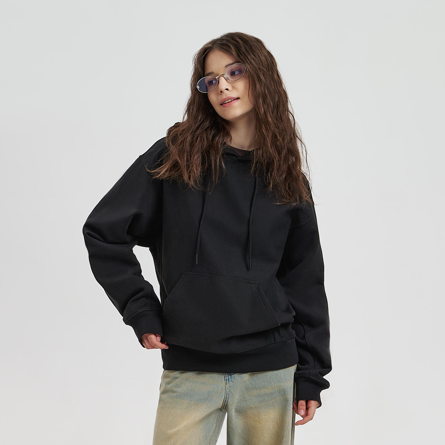 Худи релакс унисекс Адвенче (Adventure), черный, размер XS/S