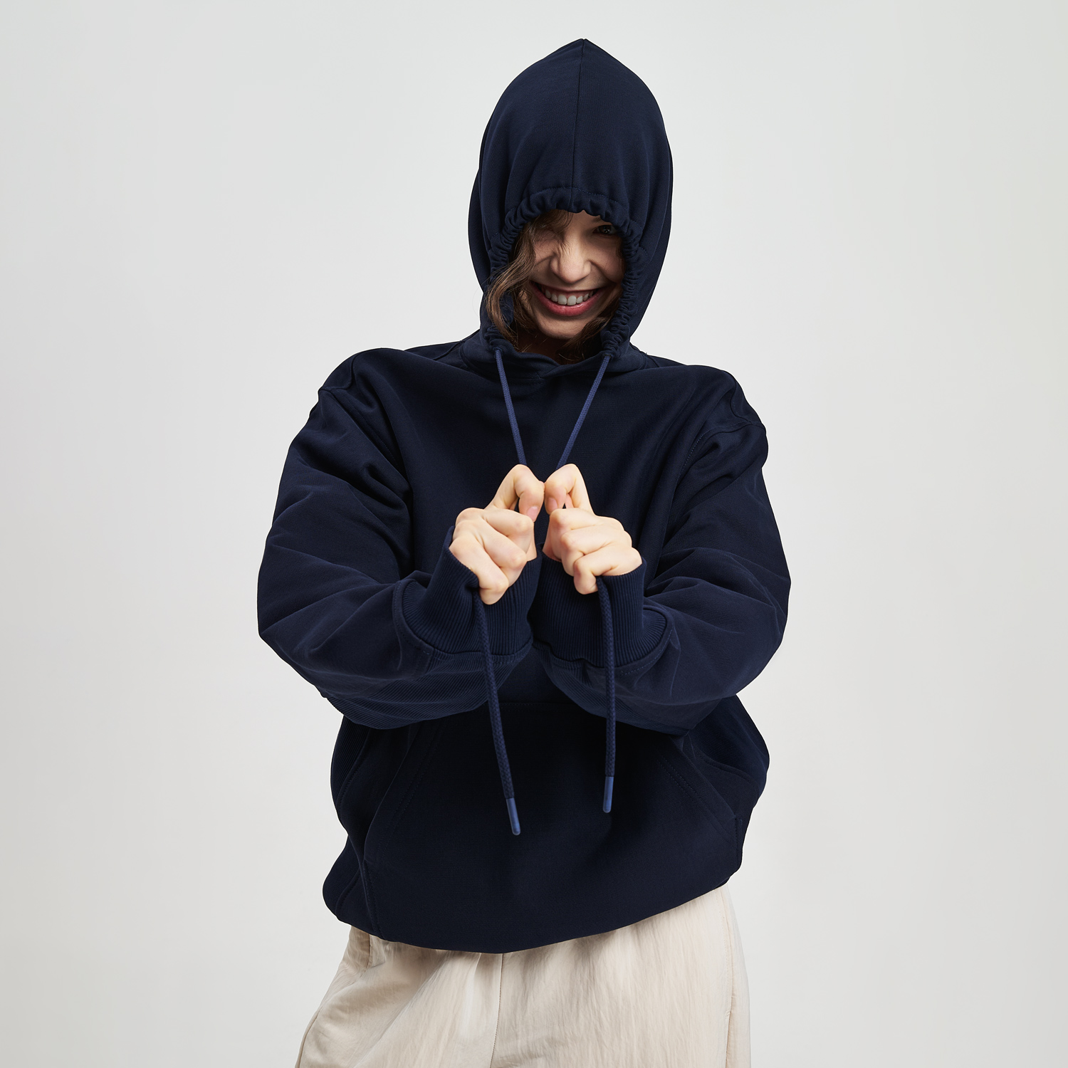 Худи релакс унисекс Адвенче (Adventure), темно-синий, размер M/L