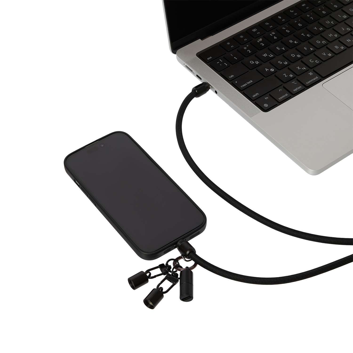 Кабель-ланьярд Волтрикс (Voltrix), черный