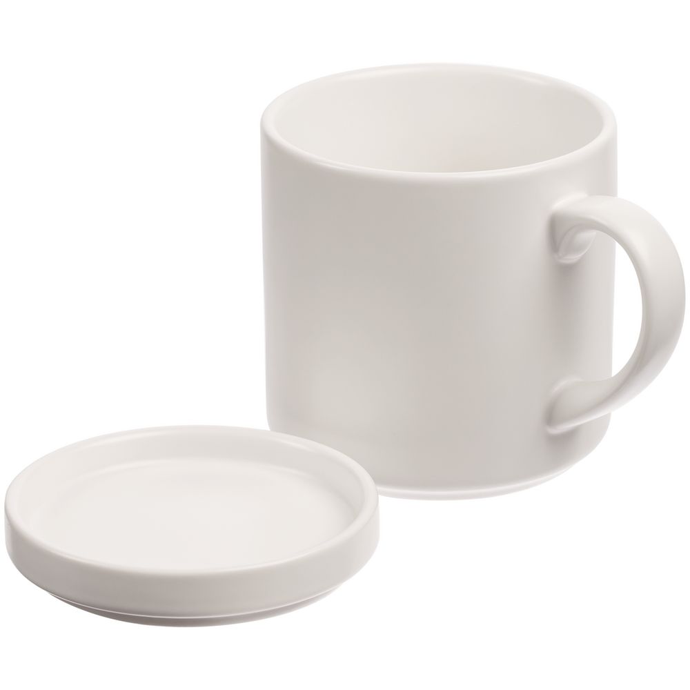 Кружка с подогревом и беспроводной зарядкой dualBase plus, белая