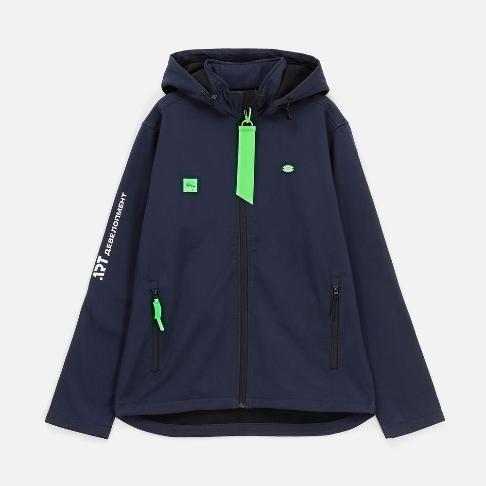 Куртка софтшелл с капюшоном мужская Race Men, темно-синяя