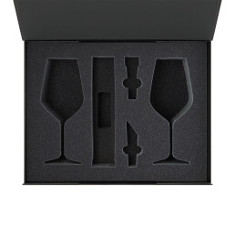 Ложемент под 2 бокала для вина + набор для вина Сакраменто (Sacramento) в большую коробку-трансформер (арт. 695722)