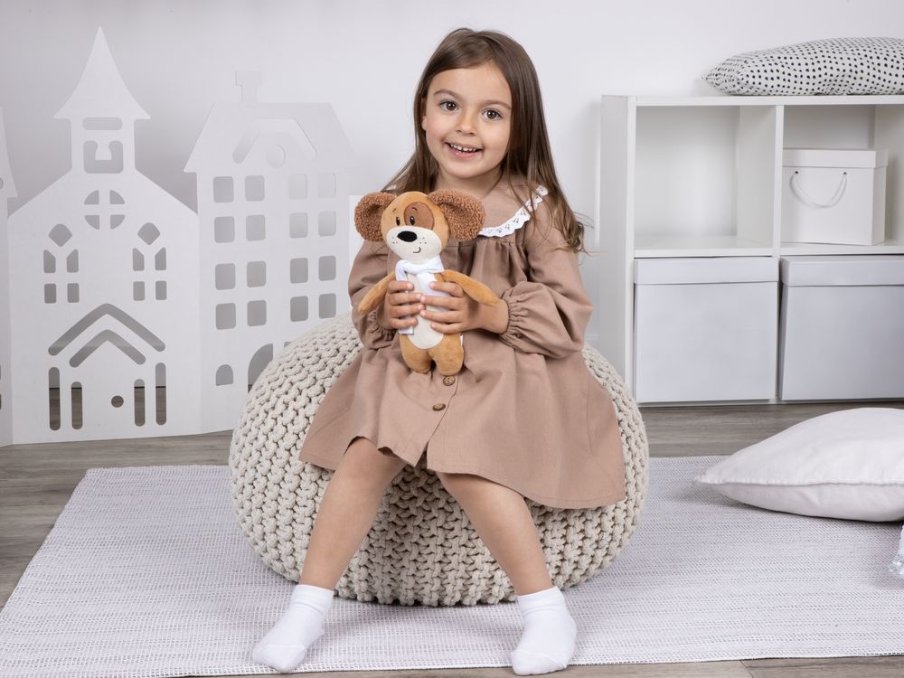 Мягкая игрушка Beastie Toys, собачка с белым шарфом