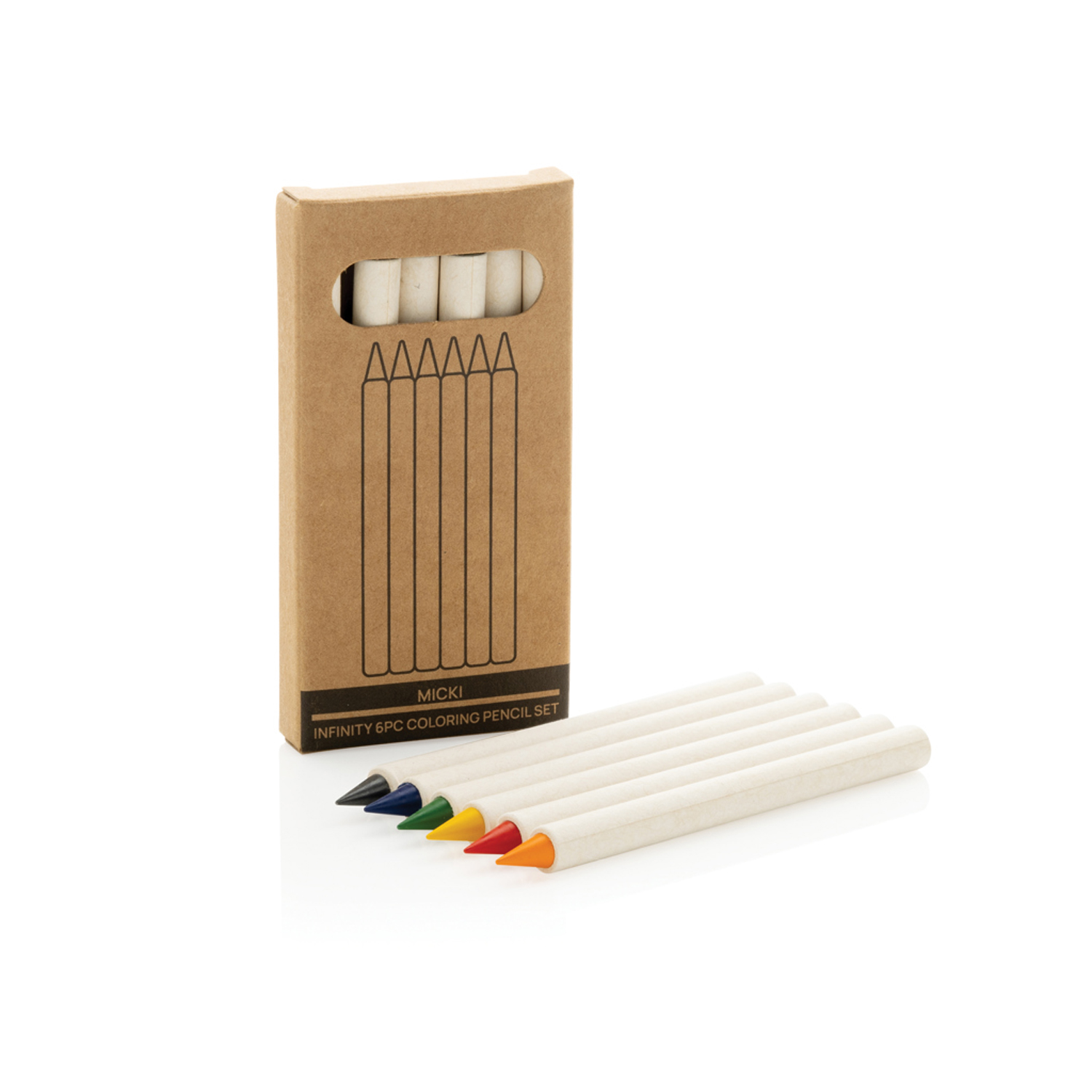 Набор вечных цветных карандашей Micki Infinity GRS, 6 шт