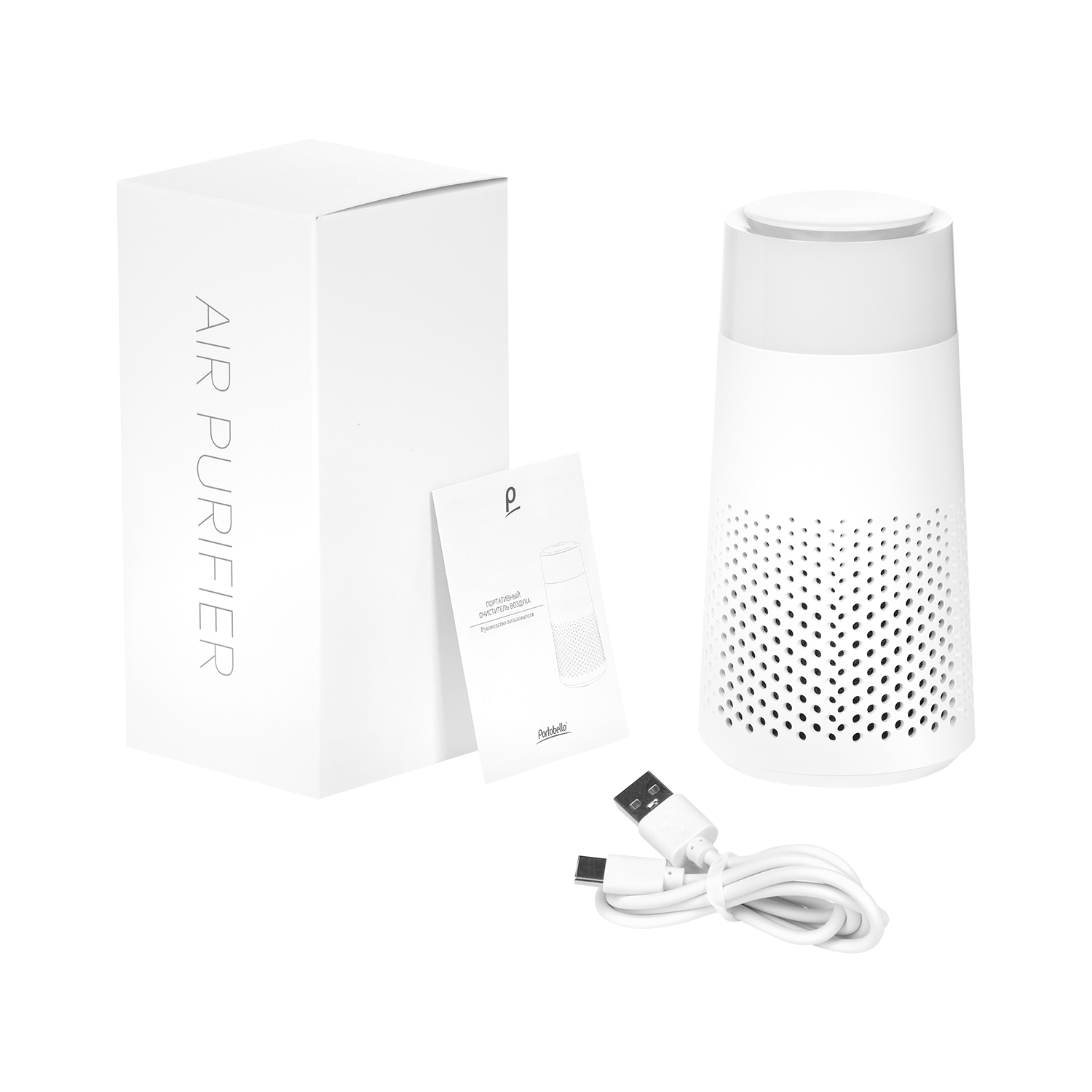 Очиститель воздуха с подсветкой Пьюр (Pure), белый