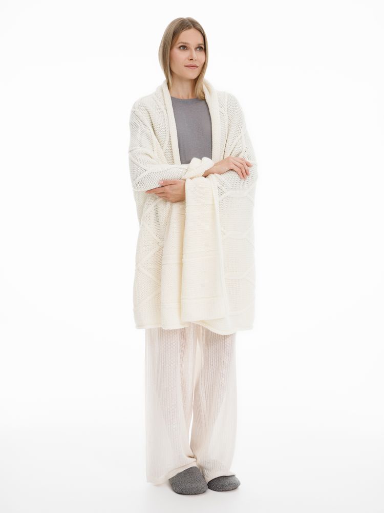 Плед Curve Verve, молочно-белый