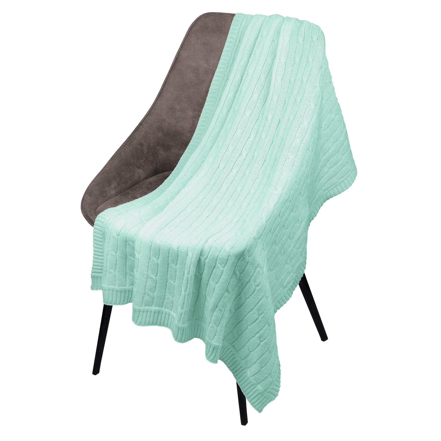 Плед Фадо (Fado) вязаный, аква (без подарочной коробки)