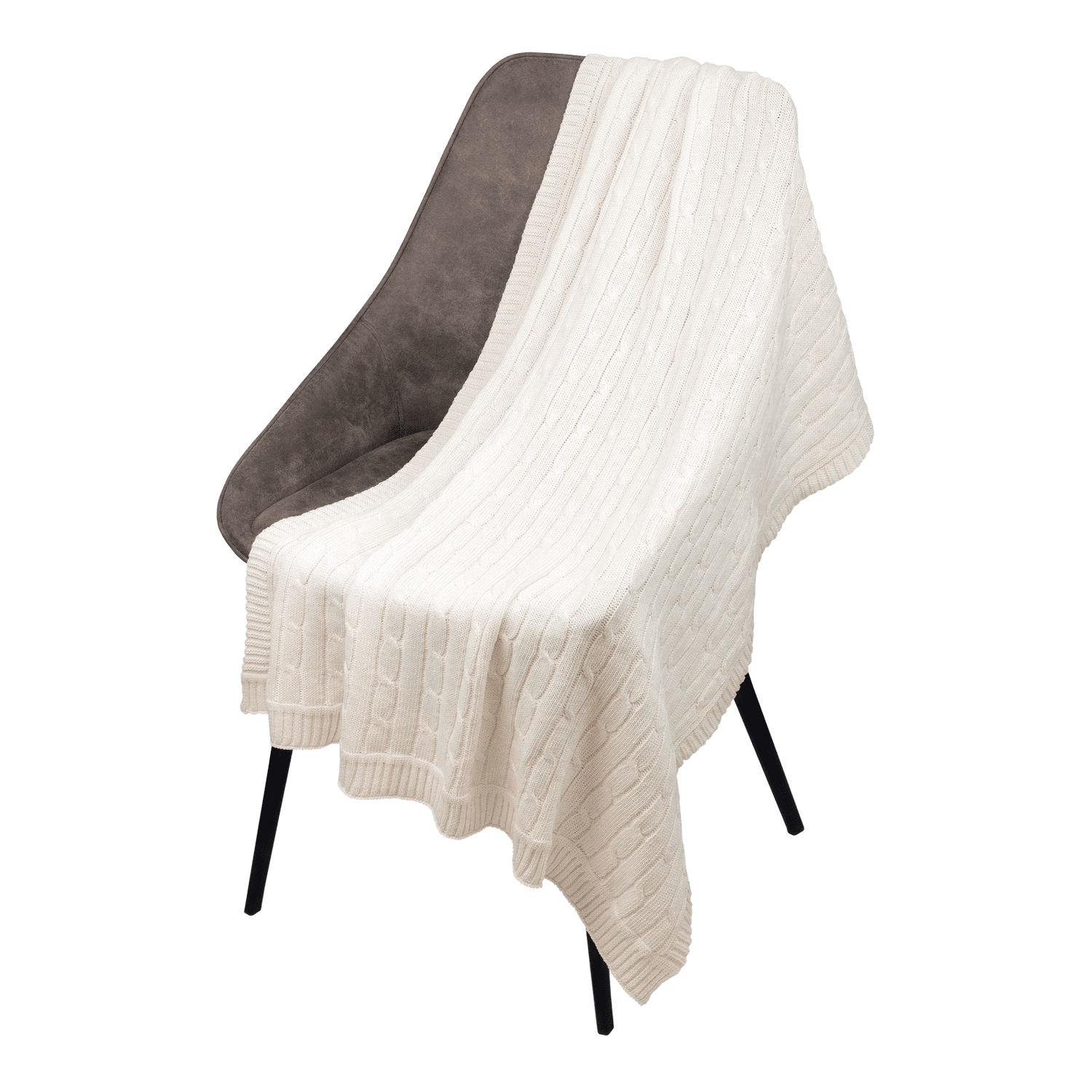 Плед Фадо (Fado) вязаный, бежевый (без подарочной коробки)