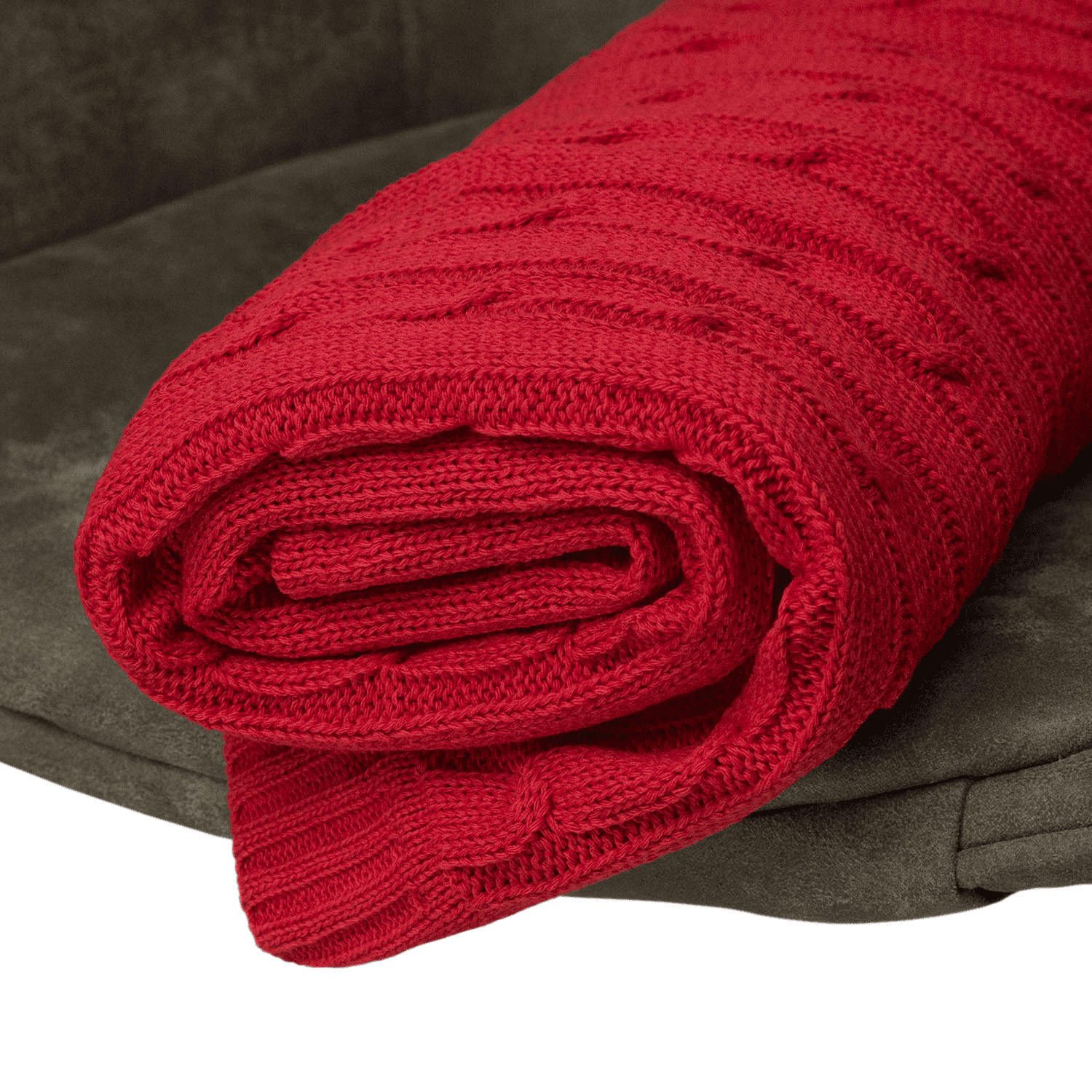 Плед Фадо (Fado) вязаный, красный (без подарочной коробки)