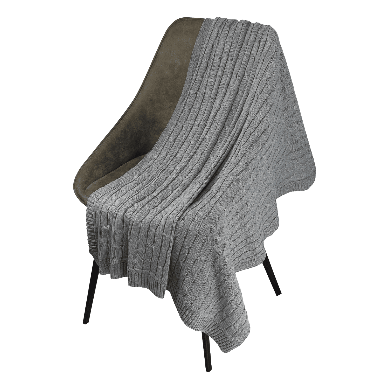 Плед Фадо (Fado) вязаный, серый (без подарочной коробки)