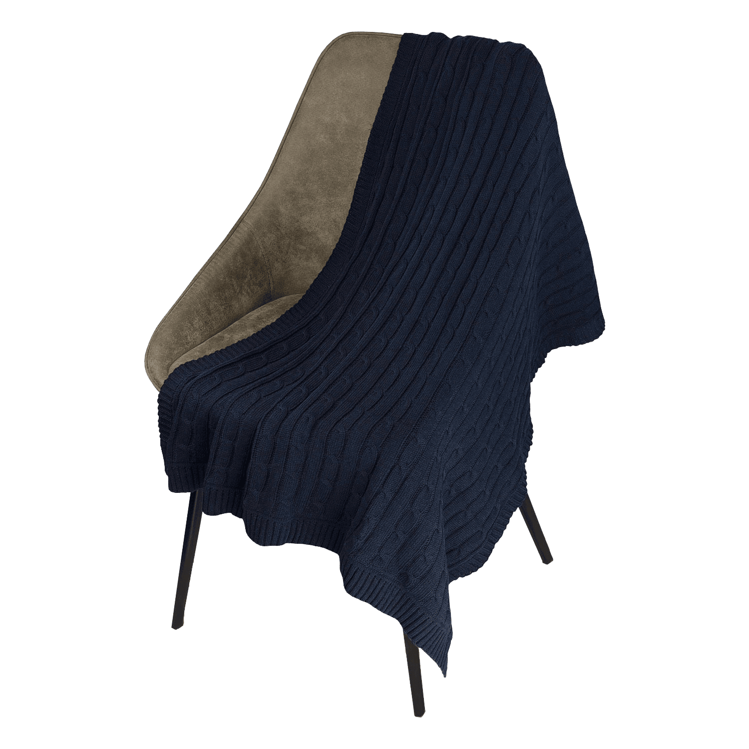 Плед Фадо (Fado) вязаный, синий (без подарочной коробки)