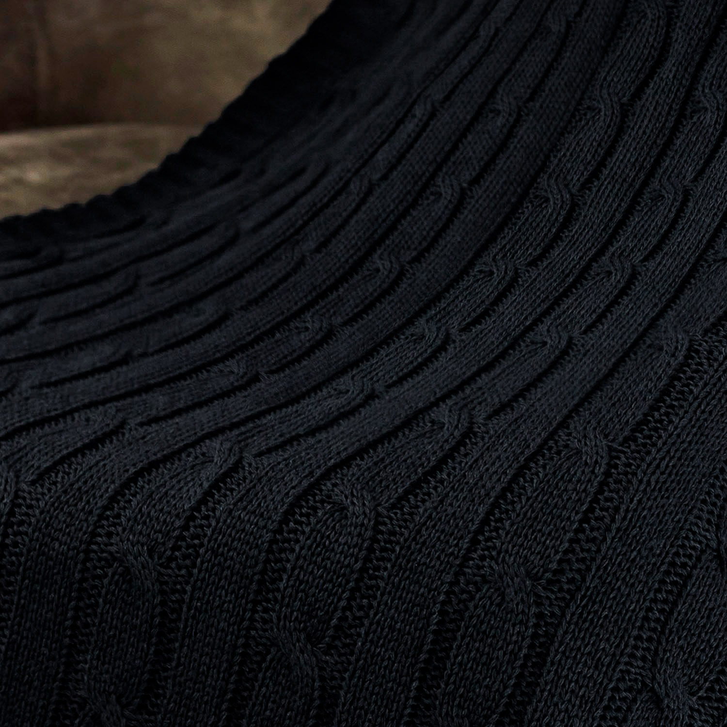 Плед Фадо (Fado) вязаный, темно-синий (без подарочной коробки)