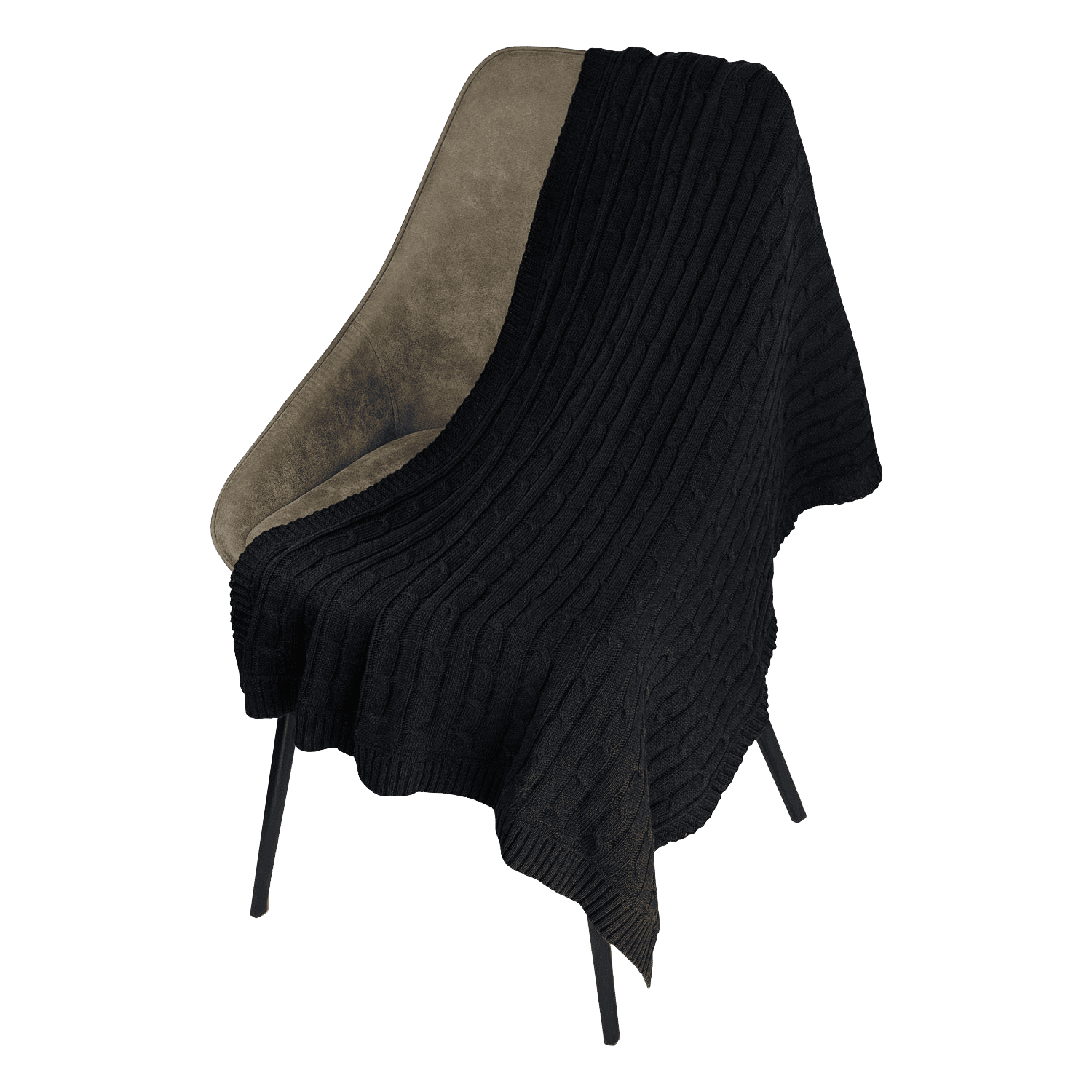 Плед Фадо (Fado) вязаный, темно-синий (без подарочной коробки)