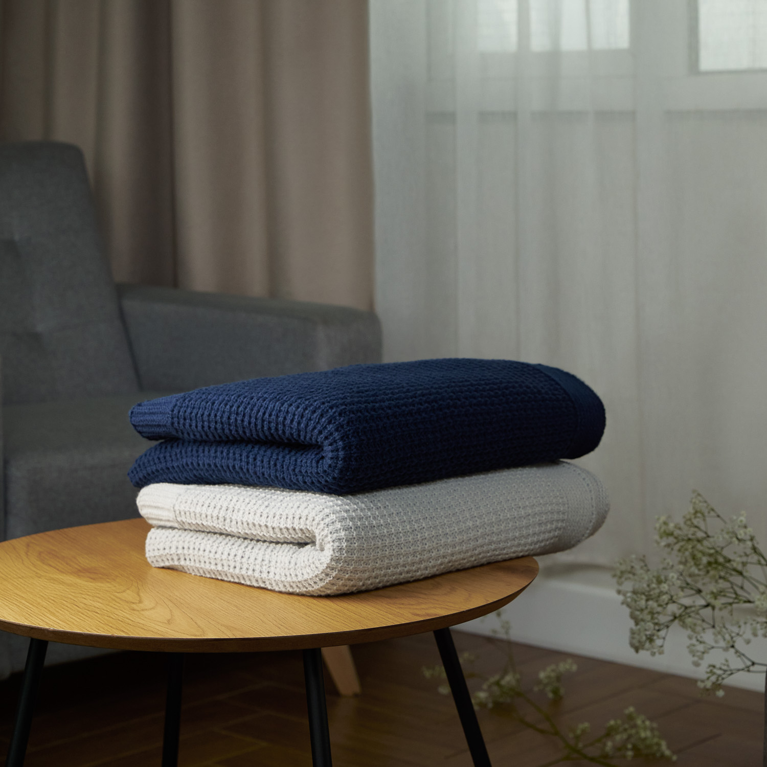 Плед Мальта Софт (Malta Soft) вязаный, 160*90 см, серый