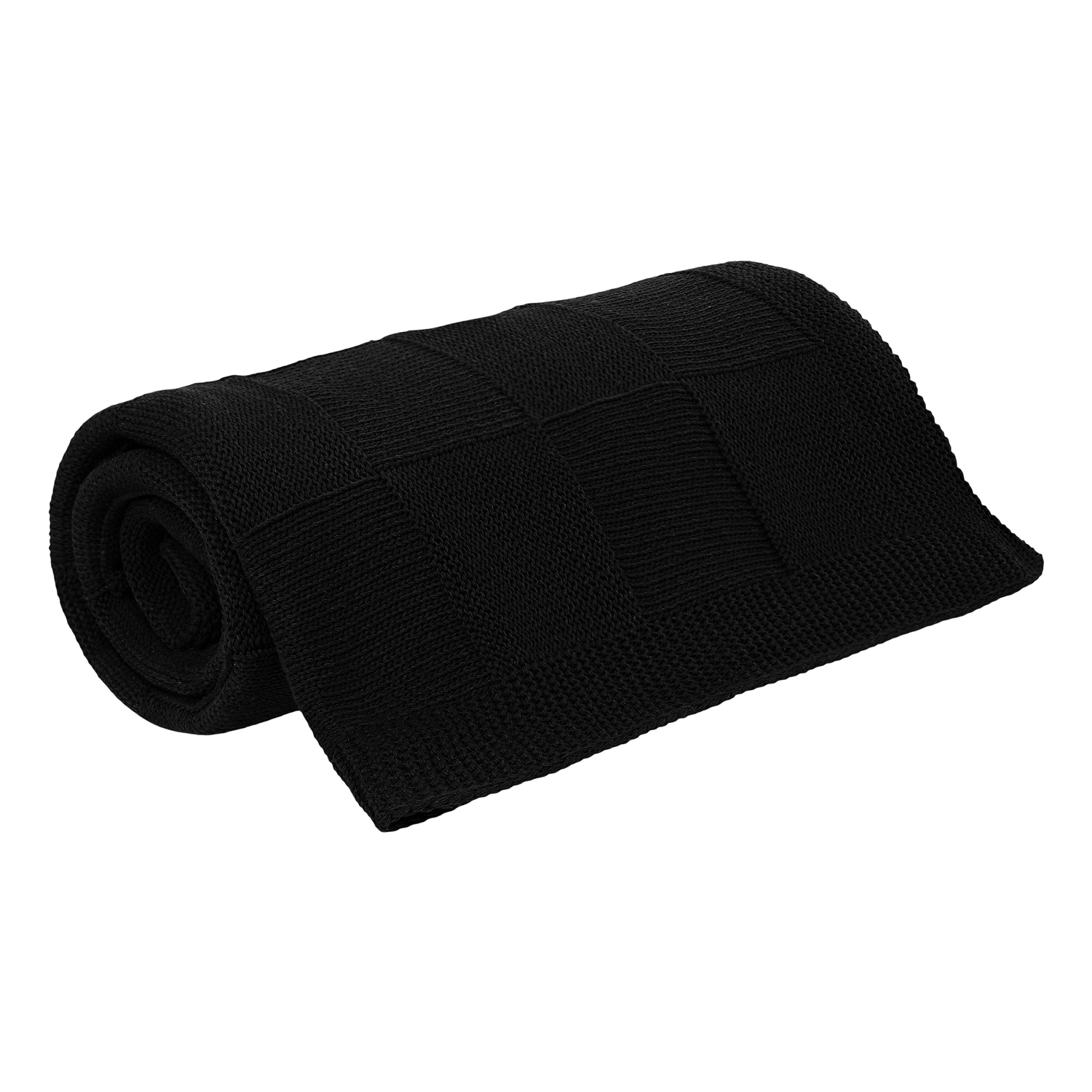 Плед Селла (Cella) вязаный, черный (без подарочной коробки)