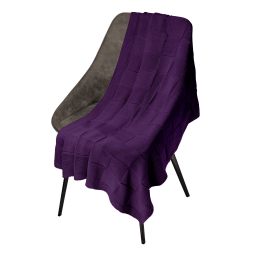 Плед Селла (Cella) вязаный, фиолетовый (без подарочной коробки)