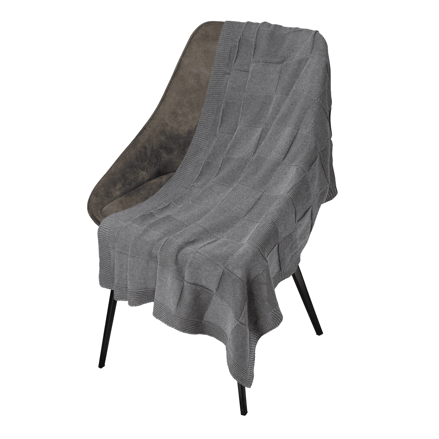 Плед Селла (Cella) вязаный, серый (без подарочной коробки)