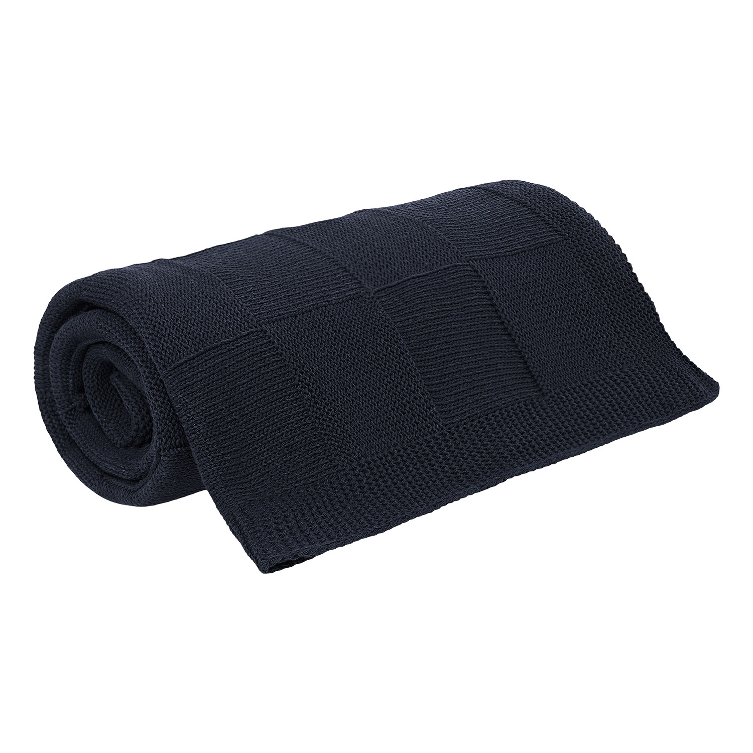 Плед Селла (Cella) вязаный, синий (без подарочной коробки)