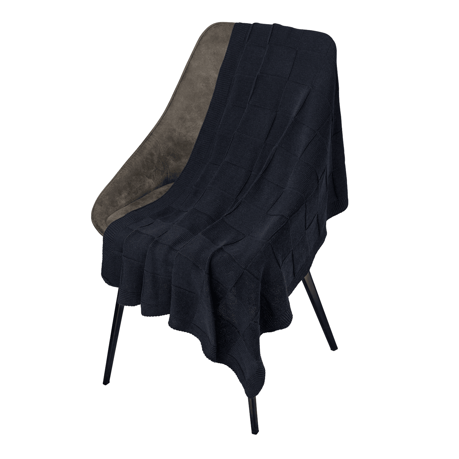 Плед Селла (Cella) вязаный, синий (без подарочной коробки)