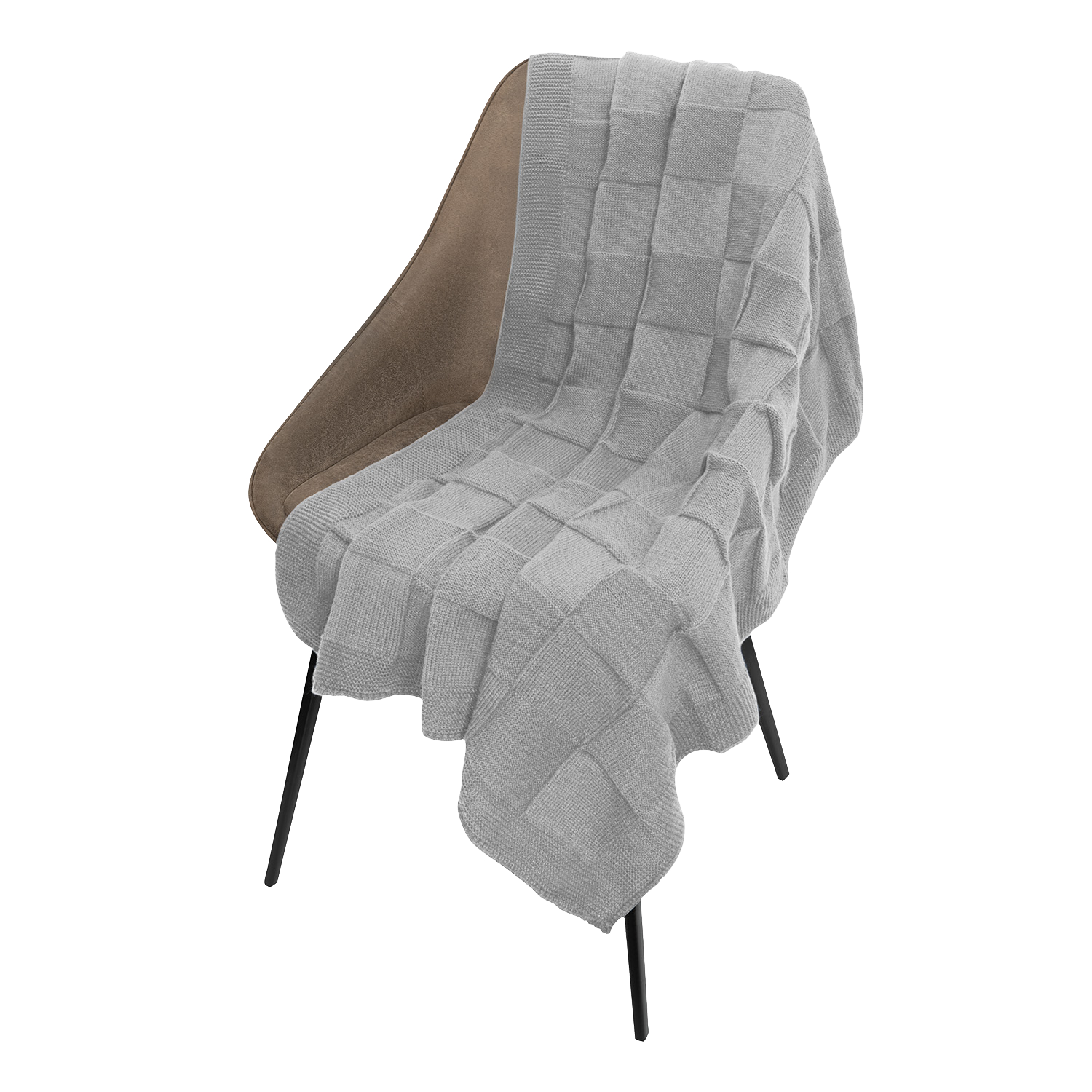 Плед Селла Софт (Cella Soft) вязаный, 160*90 см, серый