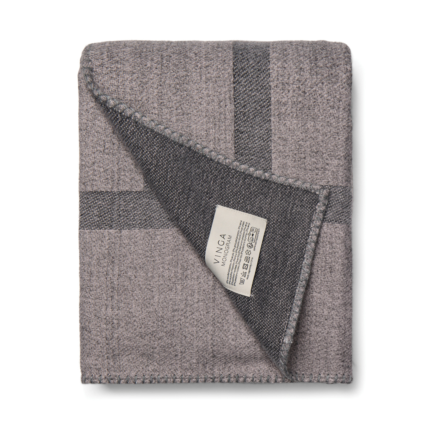 Плед VINGA Monogram из переработанного полиэстера GRS, 170x130 см