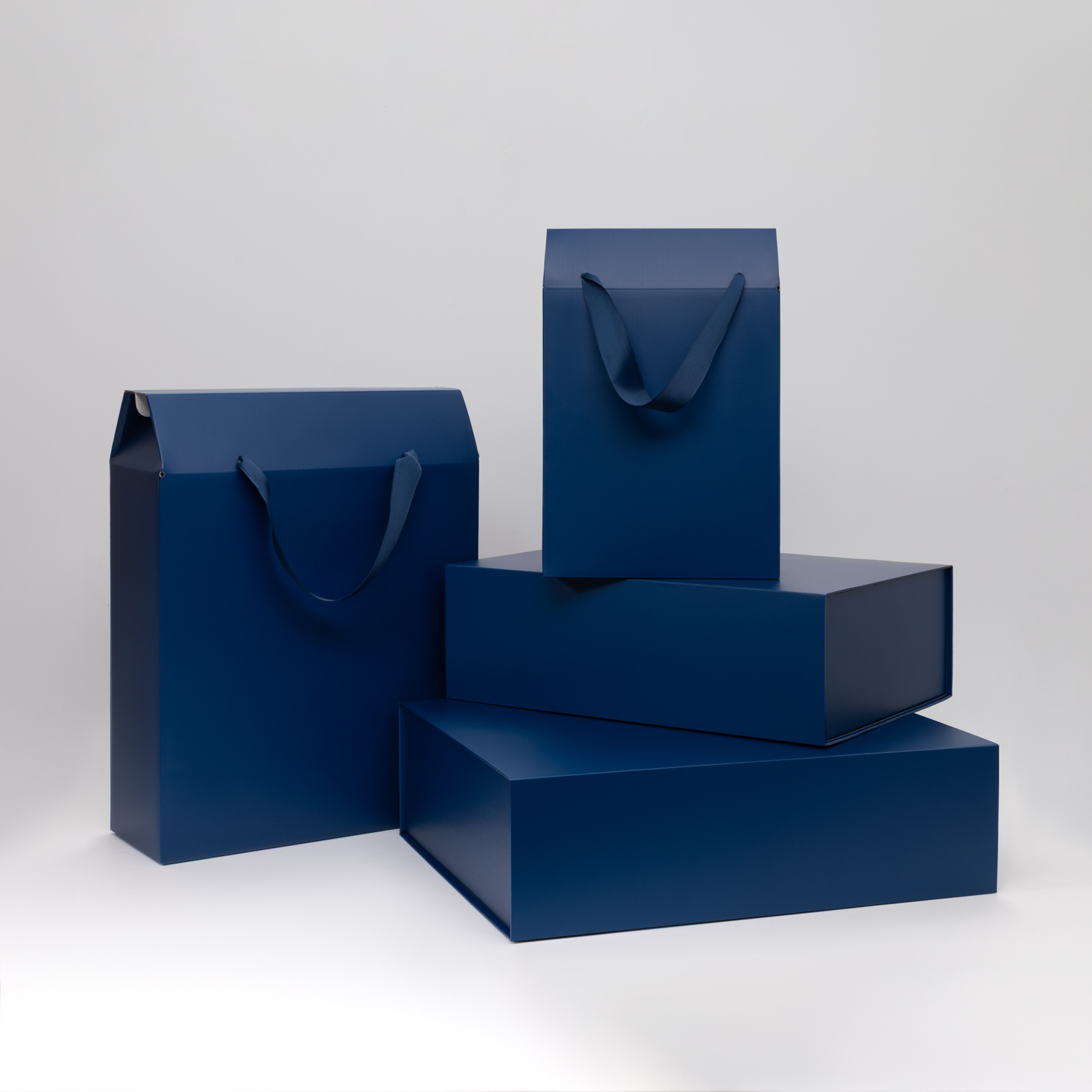 Подарочная коробка-пакет универсальная большая, синяя