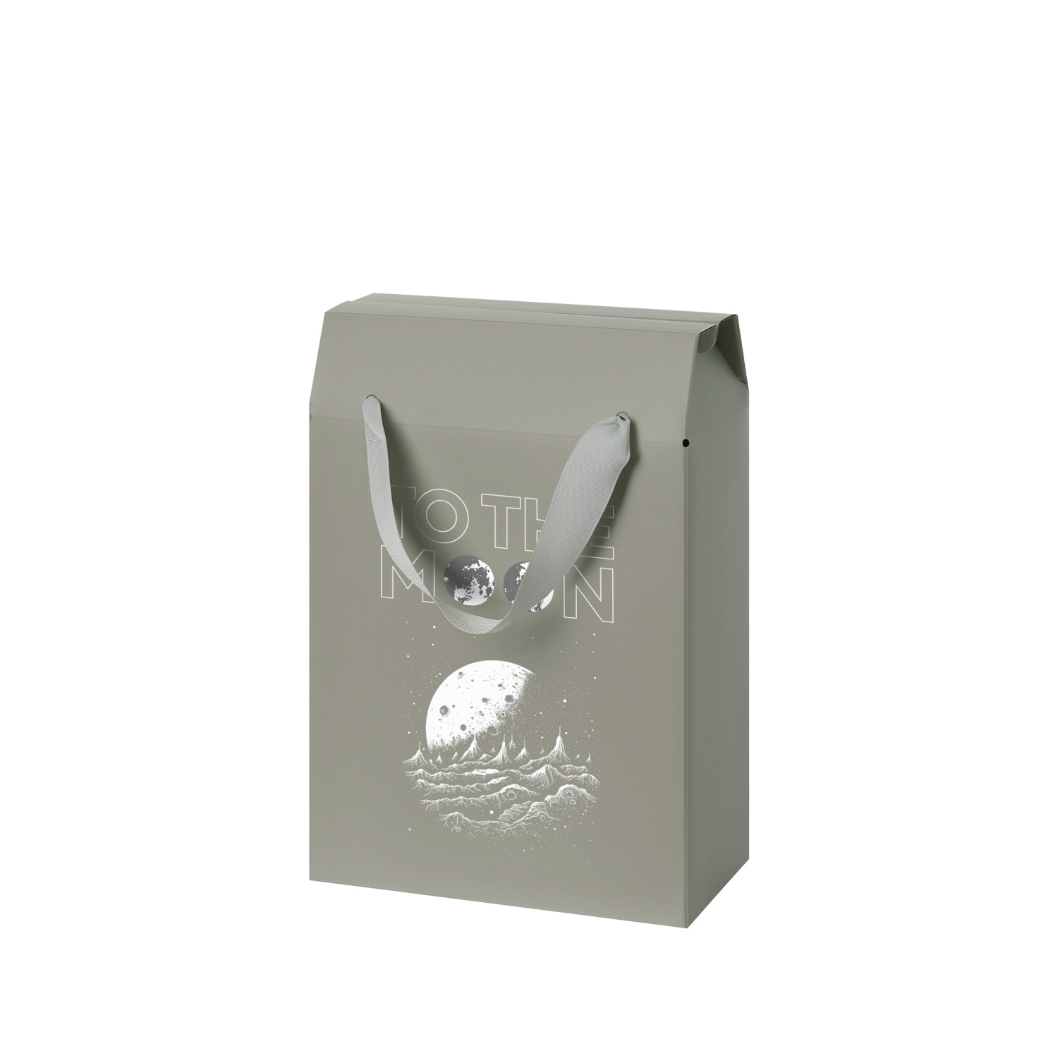 Подарочная коробка-пакет универсальная малая, серая